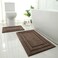 HOMEIDEAS Bathroom Rugs Sets 2 Piece Super Soft and Absorbent Non Slip Microfiber Machine Washable Bath Mat Set 20 x 32 16 x 24 Brown