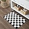 Uphome Bath Mats for Bathroom Black and White Checkered Machine Washable Bathroom Rug Non Slip 18x26 Water Absorbent Soft Microfiber Bathroom Mat for Tub Shower Floor