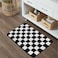Uphome Bath Mats for Bathroom Black and White Checkered Machine Washable Bathroom Rug Non Slip 18x26 Water Absorbent Soft Microfiber Bathroom Mat for Tub Shower Floor