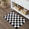 Uphome Bath Mats for Bathroom Black and White Checkered Machine Washable Bathroom Rug Non Slip 18x26 Water Absorbent Soft Microfiber Bathroom Mat for Tub Shower Floor