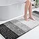 OLANLY Bathroom Runner Rugs Mat 59x24 Extra Soft Absorbent Microfiber Bath Rugs Rubber Backing Quick Dry Washable Long Bath Mats for Bathroom Floor Tub and Shower Home Decor Accessories Black