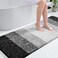 OLANLY Bathroom Runner Rugs Mat 59x24 Extra Soft Absorbent Microfiber Bath Rugs Rubber Backing Quick Dry Washable Long Bath Mats for Bathroom Floor Tub and Shower Home Decor Accessories Black