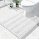 Yimobra Toilet Rugs U Shaped Washable 24 x 20 Non Slip and Super Absorbent Toilet Mat Quick Dry Ultra Luxury Microfiber Chenille Plush Fluffy Contour Bath Rugs for Toilet Base White
