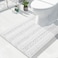 Yimobra Toilet Rugs U Shaped Washable 24 x 20 Non Slip and Super Absorbent Toilet Mat Quick Dry Ultra Luxury Microfiber Chenille Plush Fluffy Contour Bath Rugs for Toilet Base White