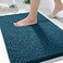 Yimobra Washable Bathroom Rugs Super Soft Absorbent Chenille Bath Mat for Floor Carpet Quick Dry Non Slip Bath Mat for Tub Shower 32x20Peacock Blue