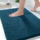 Yimobra Washable Bathroom Rugs Super Soft Absorbent Chenille Bath Mat for Floor Carpet Quick Dry Non Slip Bath Mat for Tub Shower 32x20Peacock Blue
