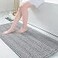 Grandaily Chenille Striped Bathroom Rugs 59x24 Extra Thick and Absorbent Bath Mats NonSlip Soft Plush Shaggy Shower Carpet Machine Wash Dry Bath Rug for Bathroom Light Grey