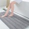 Grandaily Chenille Striped Bathroom Rugs 59x24 Extra Thick and Absorbent Bath Mats NonSlip Soft Plush Shaggy Shower Carpet Machine Wash Dry Bath Rug for Bathroom Light Grey