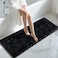 Yimobra Long Bathroom Rugs Runner 60x24 Inch Extra Thick Soft Absorbent Chenille Bath Mat Non Slip Machine Washable Quick Dry Bath Rugs for Bathroom Floor Tub and Shower Black