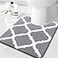 OLANLY UShaped Bathroom Rug 24x20 Soft Absorbent Microfiber NonSlip Plush Shaggy Mat Machine Washable Contour Bath Rugs for Toilet Base Grey