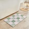 CozeCube Bath mats for Bathroom Non Slip Fluffy Absorbent Microfiber Bath mat Washable Aesthetic Bathroom Rugs Small Sage Green Checkered Bath mat Sage Green 24 x 16