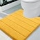 Buganda Memory Foam UShaped Contour Toilet Rugs Non Slip Absorbent Thick Soft Washable Bathroom Mat Floor Carpet Bath Rugs Mat for Toilet Base 24 x 20 Yellow