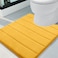 Buganda Memory Foam UShaped Contour Toilet Rugs Non Slip Absorbent Thick Soft Washable Bathroom Mat Floor Carpet Bath Rugs Mat for Toilet Base 24 x 20 Yellow