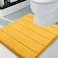 Buganda Memory Foam UShaped Contour Toilet Rugs Non Slip Absorbent Thick Soft Washable Bathroom Mat Floor Carpet Bath Rugs Mat for Toilet Base 24 x 20 Yellow