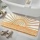 Uphome Boho Bathroom Runner Yellow and White Sun Long Bathroom Rugs Non Slip Water Absorbent Microfiber Bath Mat Modern Minimalism Machine Washable Bath Rugs for Bathtub Sink Shower 18x47 inch