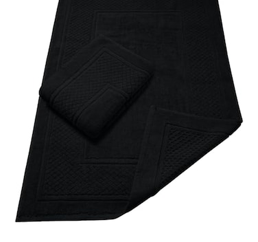 Avalon Towels Black Bath Mat 100 Cotton Set of 2 Absorbent Bathmat Bathroom Mats Quick Dry Bath Mats for Bathrooms 22x34 Inches