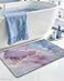 DEXI Bathroom Mat Ultra Thin Non Slip Bath Rug for Shower Floor Absorbent Quick Dry Marble Bathmats Low Profile 24x16 Blue and Purple