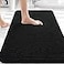 OLANLY Black Bathroom Rug 30x20 Extra Soft Absorbent Chenille Bath Rugs Rubber Backing Quick Dry Machine Washable Bath Mats for Bathroom Floor Tub and Shower Home Decor Accessories