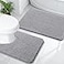 OLANLY Bathroom Rugs Sets 2 Piece Soft Absorbent Chenille Bath Mats and UShaped Contour Toilet Mat Area Rug Set Machine Washable Bath Carpet Home Decor Accessories 30x2024x20 Grey