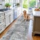 BYYVOO 3x12 ft Non Skid Hallway Runner Rug Long Washable Stain Resistant Low Pile Thin Carpet Runners for Kitchen Entryway BathroomModern Abstract NeutralBlue Grey3x12