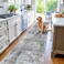 BYYVOO 3x12 ft Non Skid Hallway Runner Rug Long Washable Stain Resistant Low Pile Thin Carpet Runners for Kitchen Entryway BathroomModern Abstract NeutralBlue Grey3x12