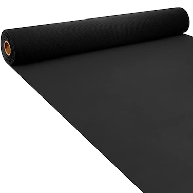 Boao 20 x 23 ft Neoprene Carpet Runner Reusable Plastic Floor Runner Non Slip Rubber Backed Rugs for Hallway Aisle Carpet Roll for Wedding Party Decor Prom Business OutdoorBlack