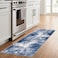 IOHOUZE Abstract Runner Rug 2x6 Ft Washable Runners for Hallways Non Slip Kitchen Runner Printed Faux Wool Entryway Runner Indoor Modern Abstract Floor Carpet for Hall Kitchen Bedroom NavyGrey