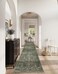 Lahome Mirae Dark Green Runner Rugs for Hallway 2x10 Washable Stain Resistant Kitchen Runner Rug 10ft Rubber Backed Non Slip Carpet for Entryway Back Sliding Door