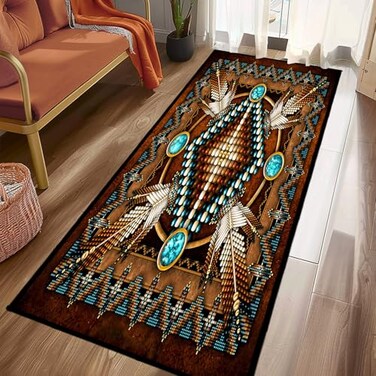 SIDAFENI Southwestern Runner Rug 2x6Rustic South Western Aztec Tribal Native American IndianVintage Throw Accent Area Rug Non Slip Washable Runner Carpet for Entryway Hallway Kitchen Laundry Bathroom