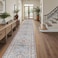 TOPRUUG Washable Hallway Runner Rug 3x20 Non Slip Runner Rugs with Rubber Backing Soft Kitchen Rug Farmhouse Distressed Carpet Runner for Living Room Bedroom Bathroom Blue 3X20