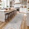 TOPRUUG Washable Hallway Runner Rug 3x20 Non Slip Runner Rugs with Rubber Backing Soft Kitchen Rug Farmhouse Distressed Carpet Runner for Living Room Bedroom Bathroom Blue 3X20