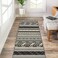 Kapaqua Custom Size Grey Bohemian Kilim Rubber Backed NonSlip Hallway Stair Runner Rug Carpet 22 inch Wide Choose Your Length 22in X 8ft