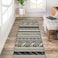 Kapaqua Custom Size Grey Bohemian Kilim Rubber Backed NonSlip Hallway Stair Runner Rug Carpet 22 inch Wide Choose Your Length 22in X 8ft