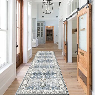 HY HAO YUN LAI Non Slip Runners for HallwaysWashable Long Ultra Soft Kitchen Non Shedding Accent Farmhouse Rugs Grey 2 X 7