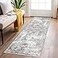 Lansny Abstract Runner Rug 2x6 Washable Runners for Hallways Soft Kitchen Runner Rug NonSlip Beige Grey Thin Print Faux Wool Floor Carpet Rug Runner for Entryway Hall Bedroom Laundry Room Indoor