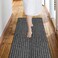 Weidear Custom Size Backed NonSlip Area Rugs Runner Easy Clean Waterproof Runner Rugs for Hallway Entryway Kitchen Laundry 2FT x 6FT Gray Stripe