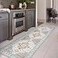 Moynesa UltraThin Washable Runner 26 x 8 Hallway Rug Kitchen Bathroom Carpet Vintage Printed Low Pile Entryway Runner for Apartment Camper RV BeigeGold