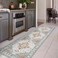 Moynesa UltraThin Washable Runner 26 x 8 Hallway Rug Kitchen Bathroom Carpet Vintage Printed Low Pile Entryway Runner for Apartment Camper RV BeigeGold