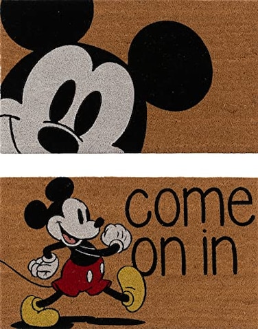 Gertmenian Disney Mickey Mouse Coir Doormat 2x3 Welcome Mat 2Pack Ideal for High Traffic Areas in Front Door Garage Entryway LoveHello 47533