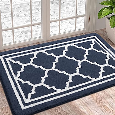 Buganda Indoor Door Mat DirtResistant and Absorbent Doormat AntiSlip Low Profile Floor Mats for Inside Entryway Front and Back Door Entrance 36x24 Inches Navy Blue
