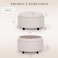 COLAMY Fabric Round Storage Ottoman with Reversible Tray Lid MultiFunctional Footrest Hidden Storage Sturdy Stylish Small Coffee Table for Living Room Bedroom or EntrywayBeige