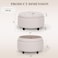 COLAMY Fabric Round Storage Ottoman with Reversible Tray Lid MultiFunctional Footrest Hidden Storage Sturdy Stylish Small Coffee Table for Living Room Bedroom or EntrywayBeige