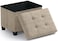 Ornavo Home Storage Ottoman Small Rectangle Ottoman with Legs Foot Rest Stool Seat Load up to 600 LB for Living Room Bedroom Home Office Dorm 12 x 16 x 12 Tan