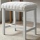 KAI-ROAD Small Plush Vanity Stool Cute Vanity Stools with Soft Faux Rabbit Fur Cushion White Makeup Vanity Chair for Small Spaces Living Room Bedroom Entryway Ottoman Foot Rest for Couch Sillas Modern