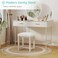 KAI-ROAD Small Plush Vanity Stool Cute Vanity Stools with Soft Faux Rabbit Fur Cushion White Makeup Vanity Chair for Small Spaces Living Room Bedroom Entryway Ottoman Foot Rest for Couch Sillas Modern