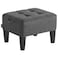 SONGMICS Foot Stool with Legs Small Footstool Ottoman LinenLook Fabric Seat with Thick Cushion for Living Room Bedroom Entryway 330 lb Weight Capacity Dark Gray ULOM502G01