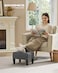 SONGMICS Foot Stool with Legs Small Footstool Ottoman LinenLook Fabric Seat with Thick Cushion for Living Room Bedroom Entryway 330 lb Weight Capacity Dark Gray ULOM502G01