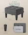 SONGMICS Foot Stool with Legs Small Footstool Ottoman LinenLook Fabric Seat with Thick Cushion for Living Room Bedroom Entryway 330 lb Weight Capacity Dark Gray ULOM502G01