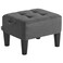 SONGMICS Foot Stool with Legs Small Footstool Ottoman LinenLook Fabric Seat with Thick Cushion for Living Room Bedroom Entryway 330 lb Weight Capacity Dark Gray ULOM502G01