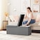 SONGMICS MAZIE Collection 43 Inches Storage Ottoman Foldable Storage Bench with Flipping Lid 660 lb Load Capacity for Entryway Living Room Bedroom Light Gray ULSF71G